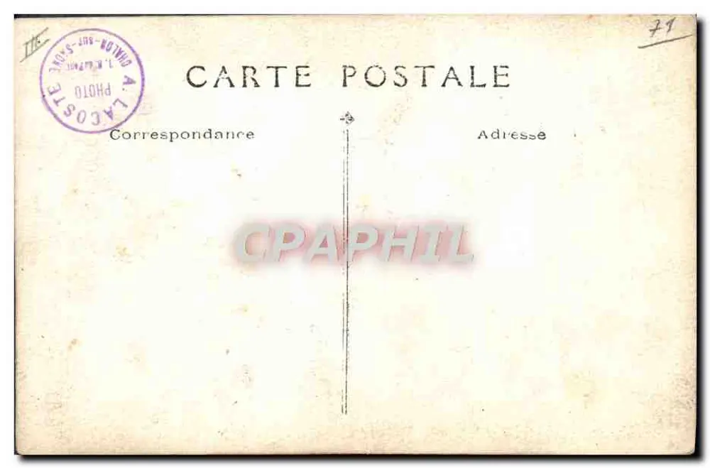 Stabhochsprung — Athletin in der Luft — Verlag A. Lacoste, Châlons-sur-Saône - Rückseite