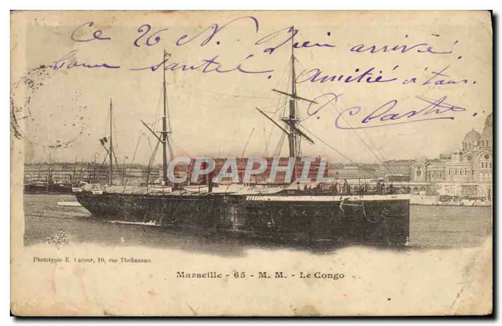 Marseille - M. M. Le Congo — Fototipia E. Lacour, rua Tinbaneau - Frente