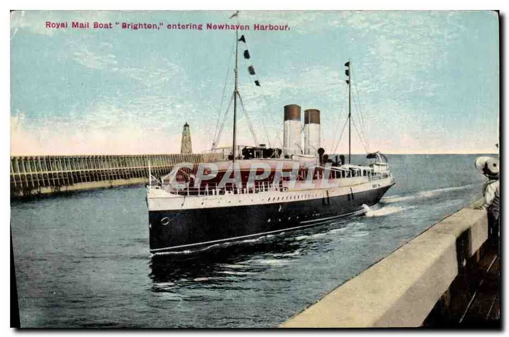 Royal Mail Boot "Brighton" — Eintretend in den Hafen von Newhaven — Verlag Homewood Series - Vorderseite