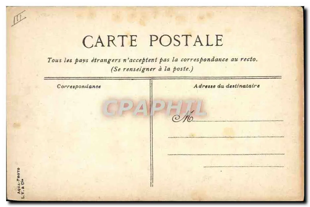 Le Bretagne — vapor com duas chaminés — editor L.V. & Cie, n° 1030 - Verso