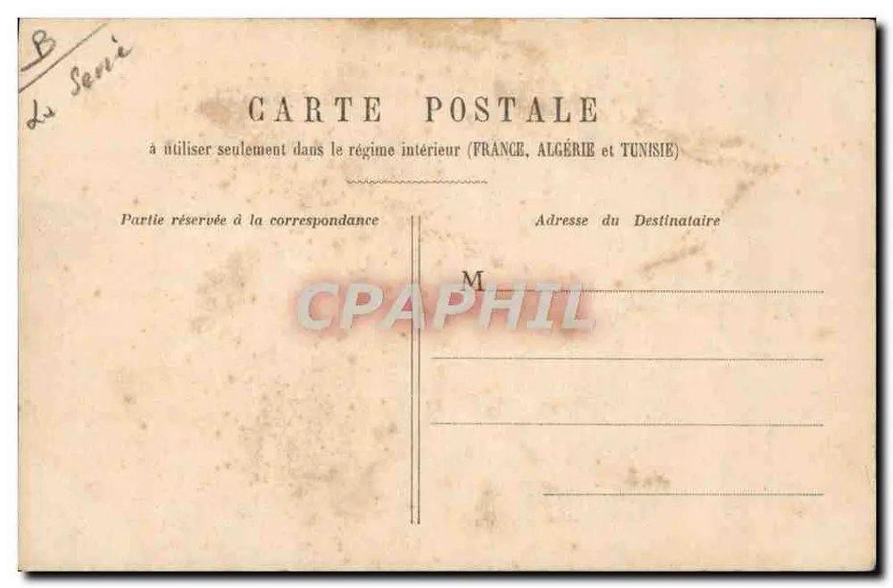 Paar, das sich küsst — romantische Szene auf der Place du Panthéon — unbekannter Verlag, Serie B - Rückseite