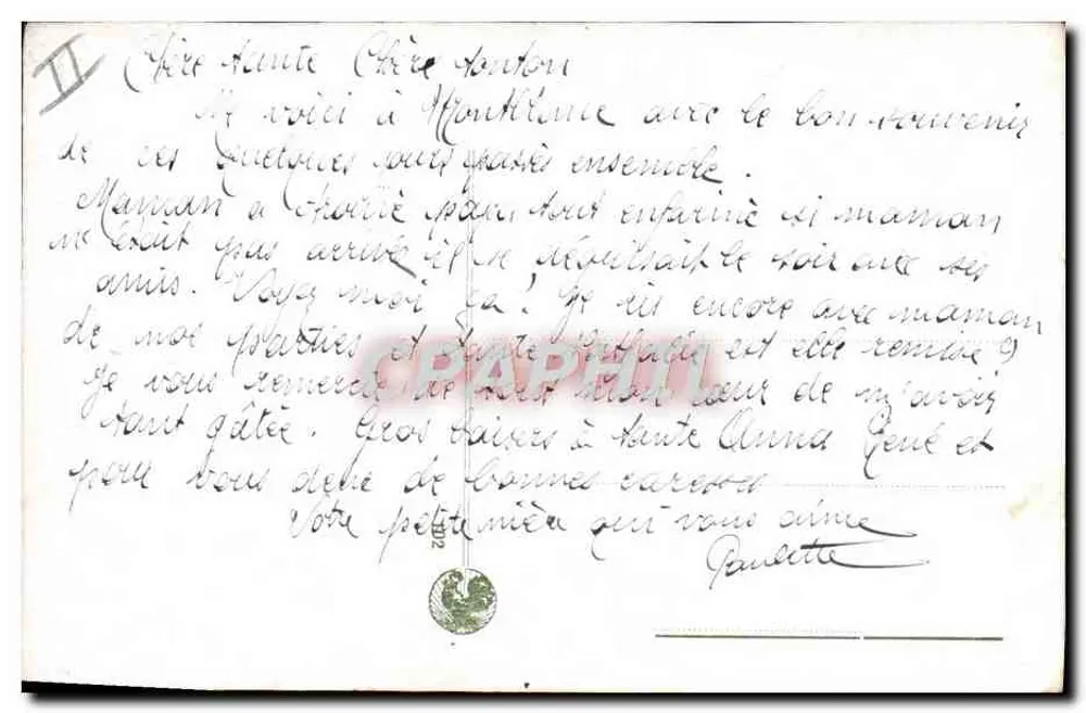 Porträt einer Frau — Werk von F. Hilcaraso — n° 546 - Rückseite