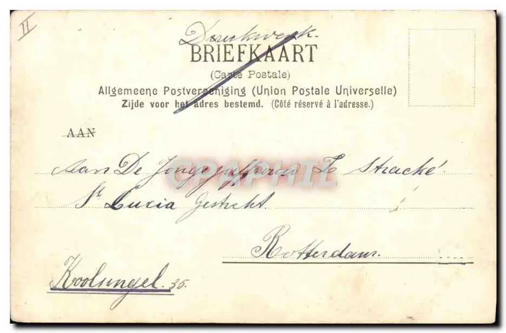 Ansicht der Festung Hamburg — Tuschezeichnung — Verlag N.A.J. SCHULTE HAMBURG, É.V.N. Nr. 6 - Rückseite