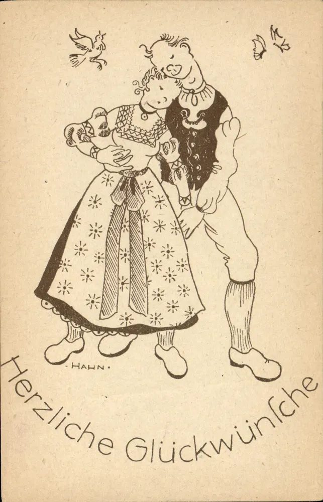 Casal em traje tradicional — ilustração — HAHN - Frente
