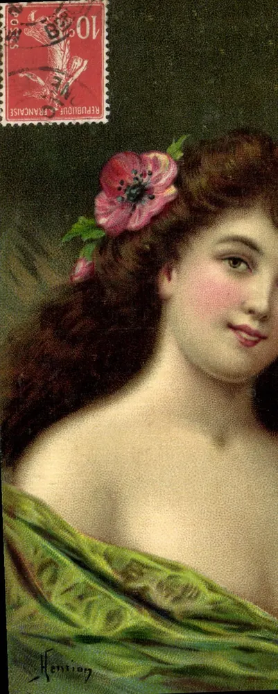 Junge Frau mit Blume — Henriion — J.C. Paris - Vorderseite