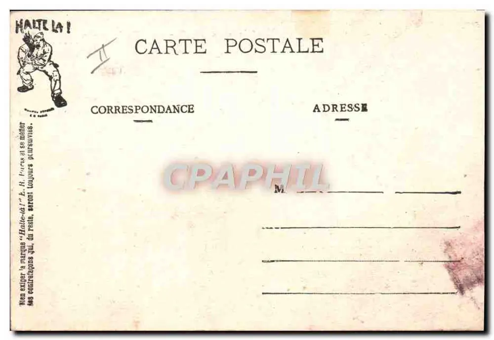 Cenas Militares — HALTE-LÀ! E.R. (modelo depositado) - Verso