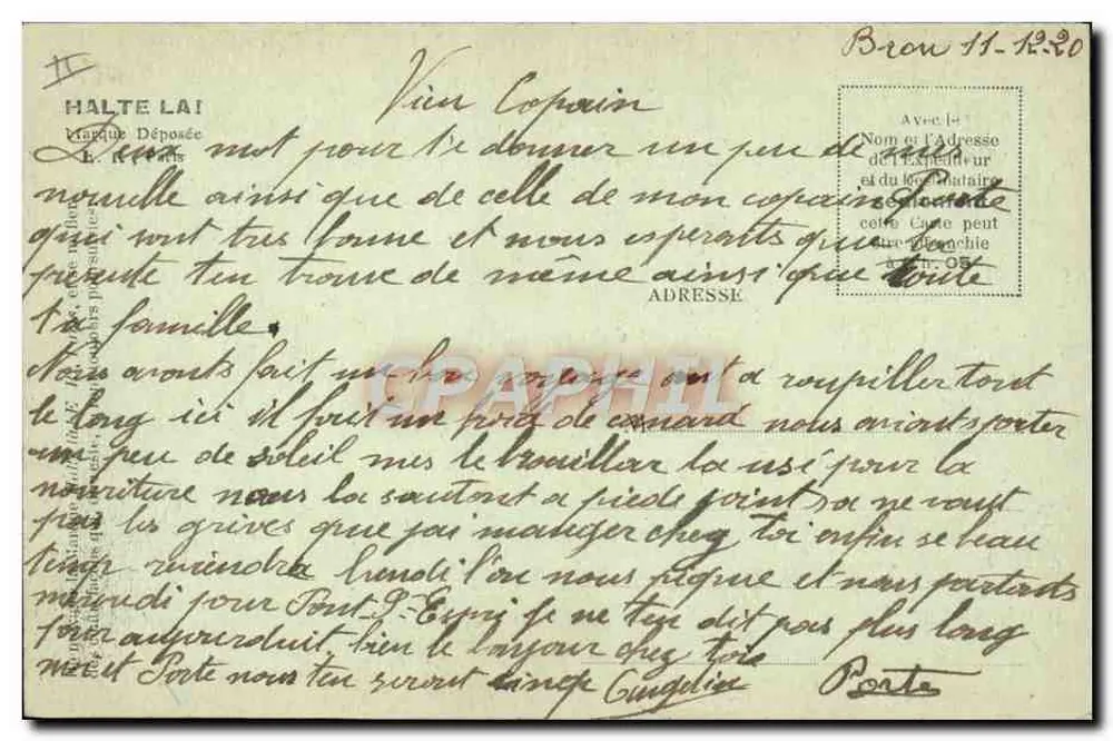 Balada noturna — cena noturna com soldados — E.R. PARIS. Depositado. - Verso
