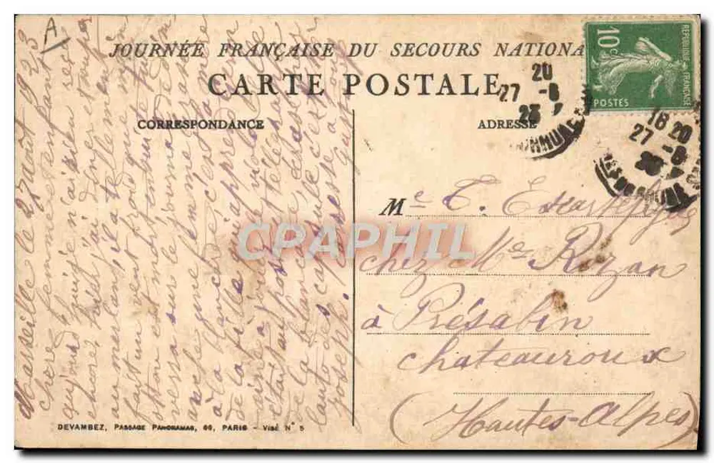 Rettungsszene — Französische Nationalrettungstag — Devambez, Paris - Rückseite