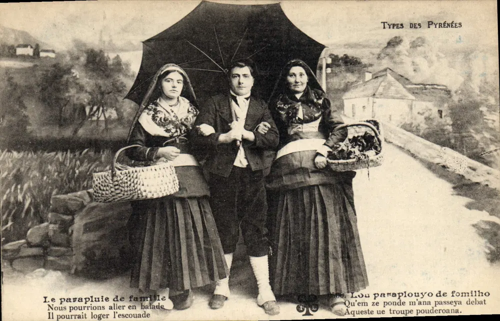 Tipos das Pirineus — O guarda-chuva familiar — n° 1560 - Frente