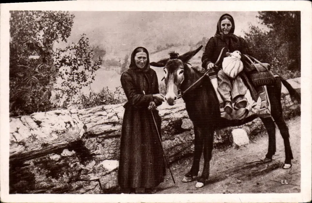 Frauen des Landes auf dem Weg zum Markt — Szenen und Typen der Pyrenäen — LL - Vorderseite