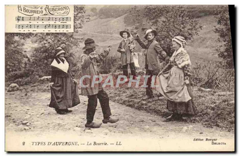 Tipos de Auvergne — A Bourrée — Edição Berger Selecta - Frente