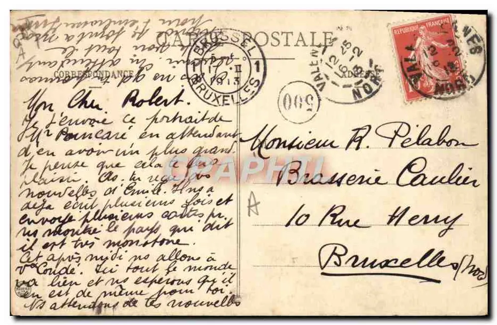 Herr Poincaré — Präsident der Republik — Pliché Nalar - Rückseite