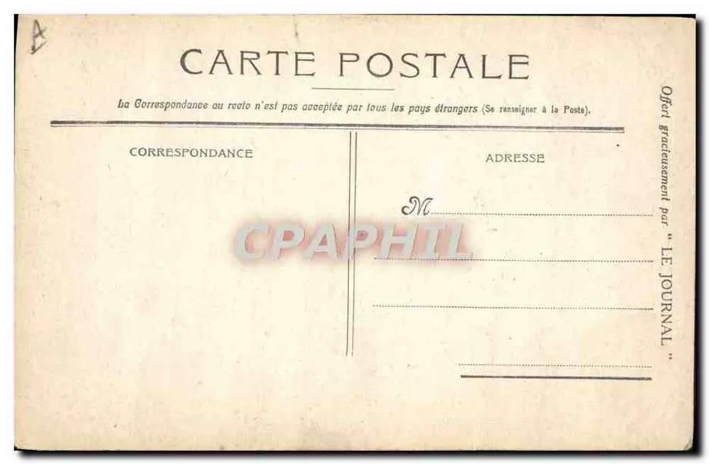 Raymond Poincaré — Präsident der Französischen Republik — Pariser Photogravur, 25, rue Pastourelle, Paris - Rückseite