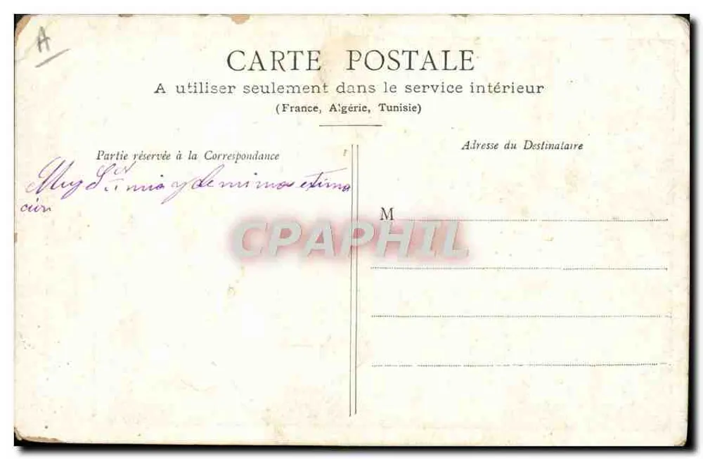 Armand Fallières — Präsident der Französischen Republik — Photocrom Lyon, Ed. Souite, rep. Toulouse - Rückseite