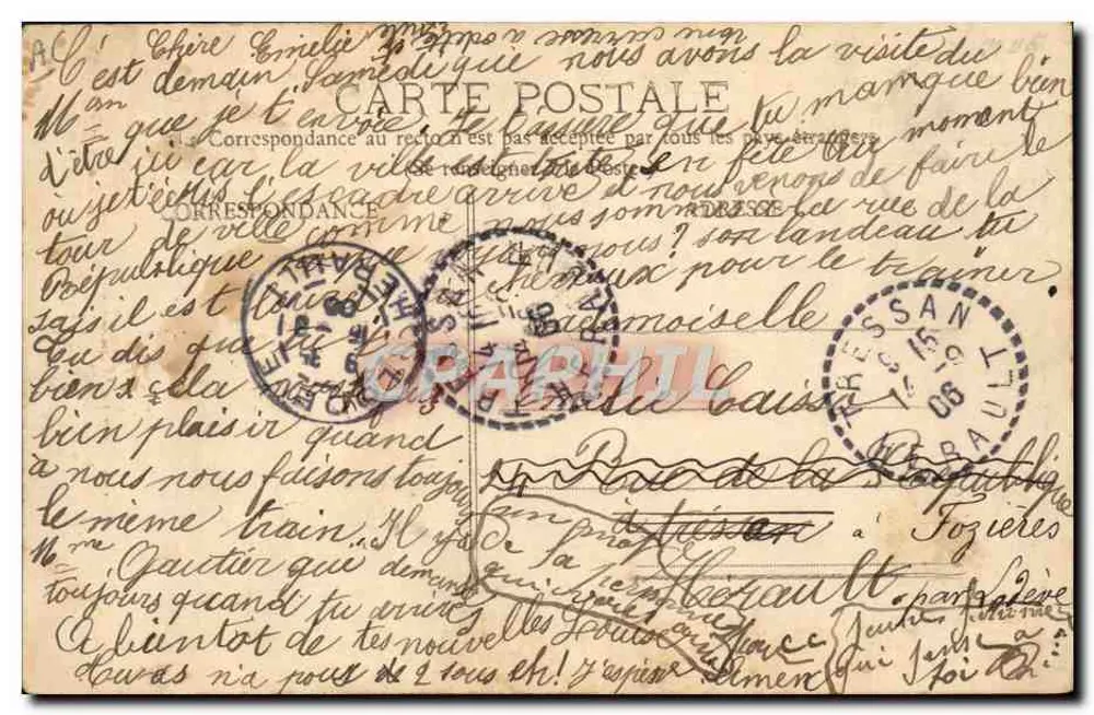 Herr Fallières — Gewählt zum Präsidenten der Französischen Republik am 17. Januar 1906, auf dem Kongress von Versailles — Karteikarte - Rückseite