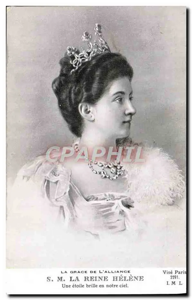 S.M. A Rainha Hélène — A Graça da Aliança — Visé Paris 2291 - Frente