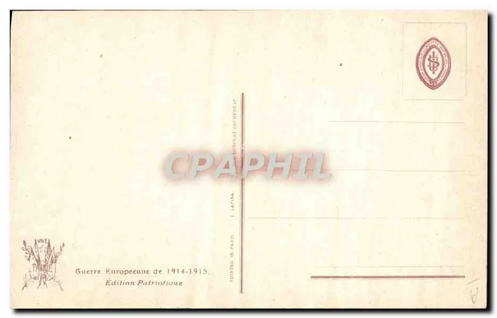 S.M. A Rainha Hélène — A Graça da Aliança — Visé Paris 2291 - Verso