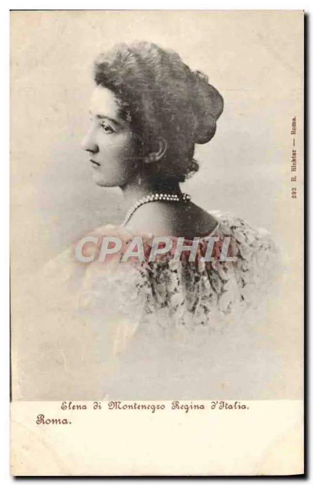 Elena de Montenegro, Königin von Italien — E. Richter, Rom, n° 892 - Vorderseite