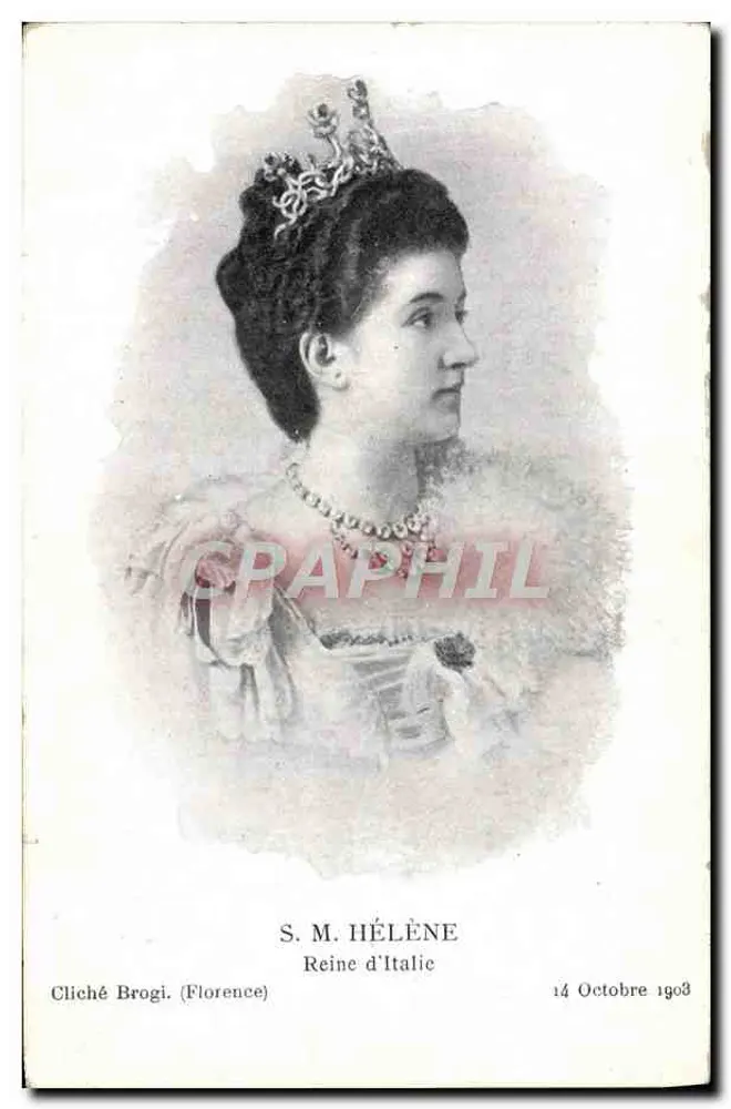 S.M. HÉLÈNE — Königin von Italien — Cliché Brogi (Florenz) — Seriennummer nicht sichtbar - Vorderseite