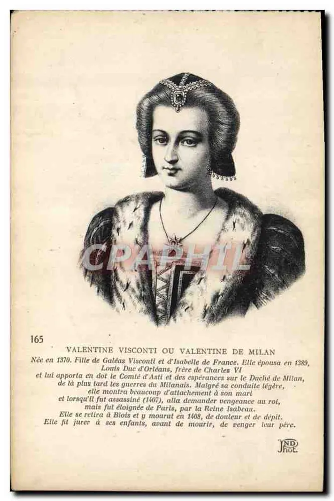 Valentine Visconti oder Valentine von Mailand — n°165 — Neuroïen Frères, Paris - Vorderseite