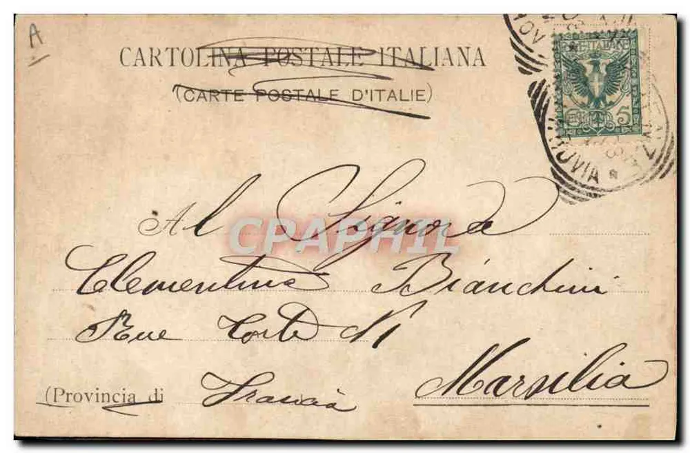 Retrato da rainha e do rei da Itália — Firenze, Maggio 1903 — editor desconhecido - Verso