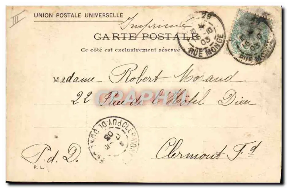 Hélène und Victor Emmanuel III — Marcia Reale Italiana — Druckerei der Rue Monge, Paris - Rückseite