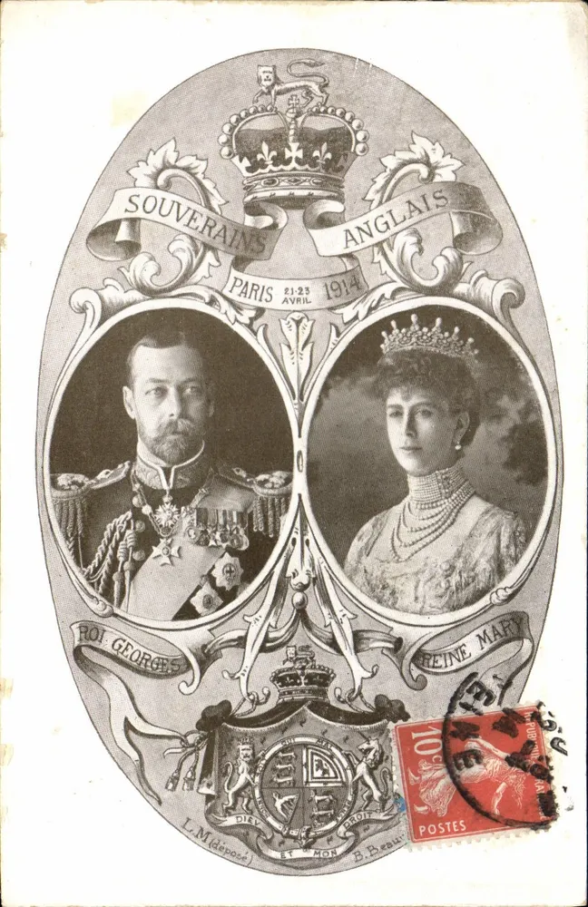 König Georg V und Königin Marie — englische Monarchen — Paris 21-23. April 1914 — L. M. depose & B. Beau - Vorderseite