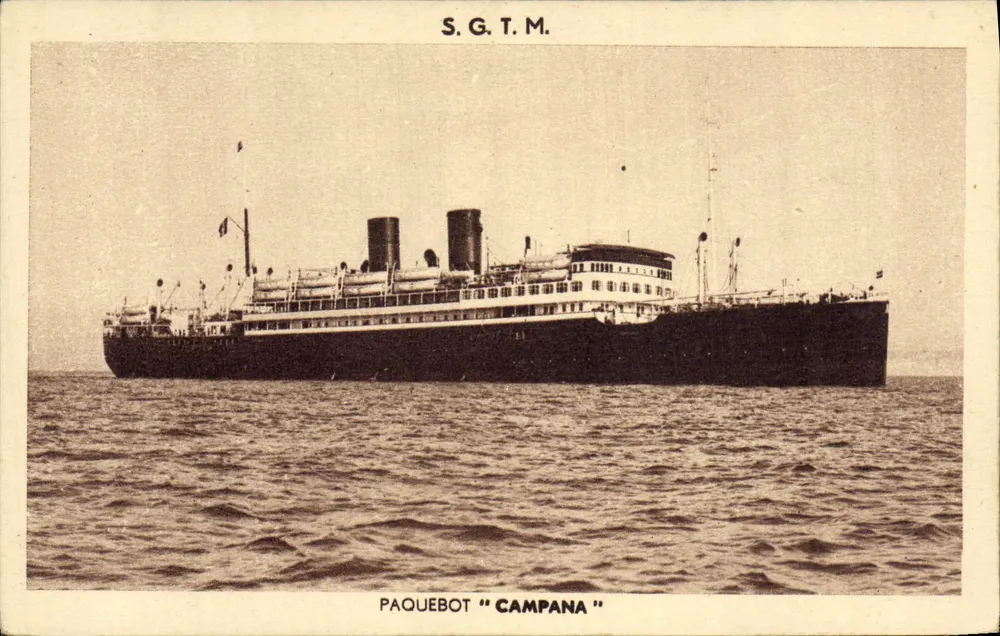 Paquebote "Campana" — S.G.T.M. — Editor: Hélio Audry, Marselha - Frente