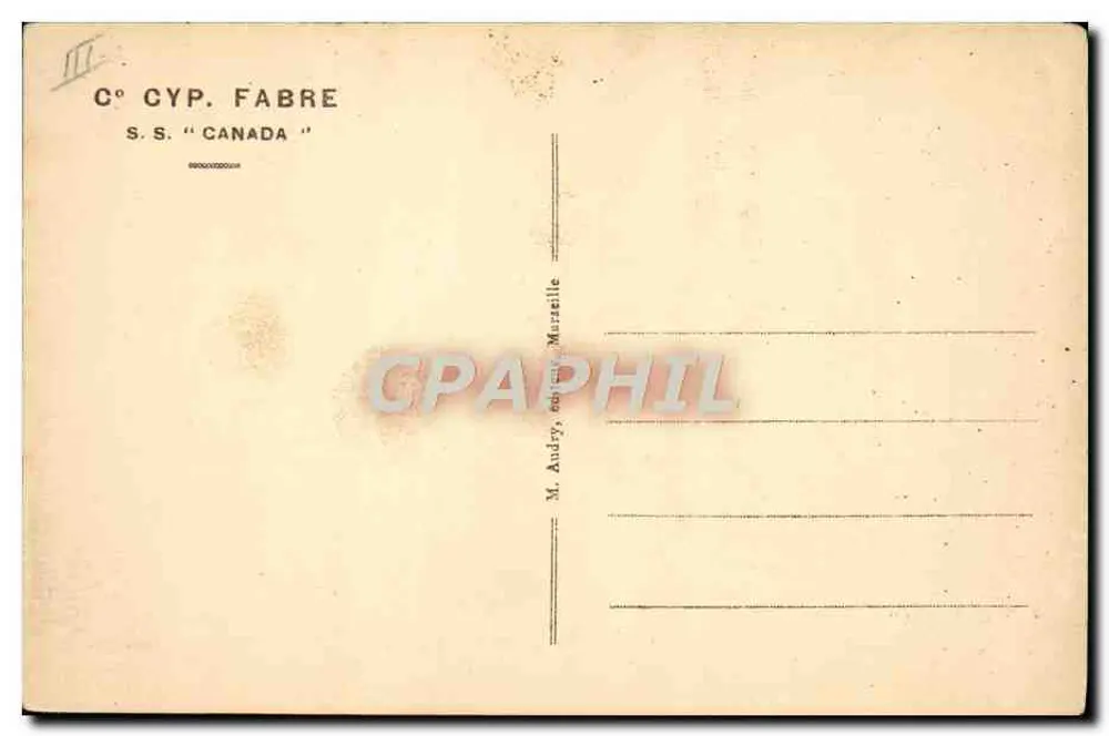 S.S. CANADA — Liner — C° CYP. FABRE - Rückseite