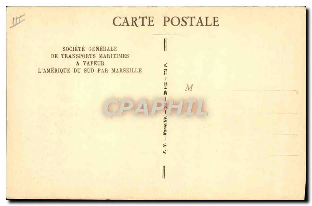 Dampfer "Campana" — S.G.T.M. — Société Générale de Transports Maritimes - Rückseite