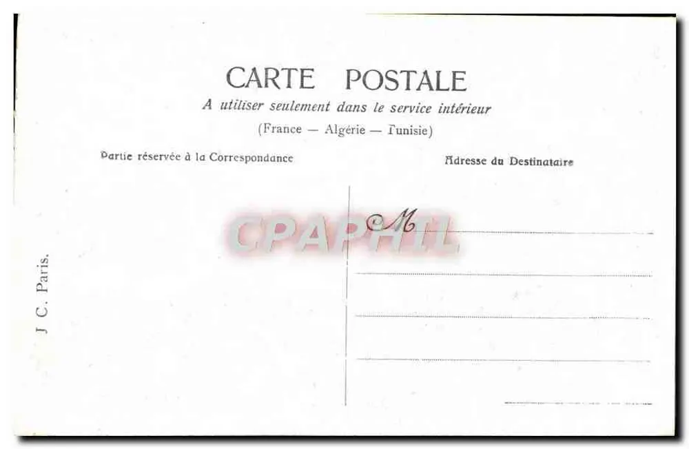 Liebesangeln — Ein armer Junge hat sein Herz von demselben Haken durchbohrt gesehen — P.S.C. Paris - Rückseite