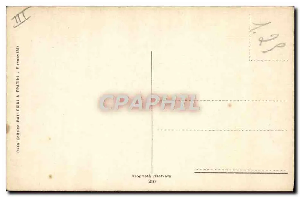 Kind mit einem Korb — Motive Ameisen, Klee und Spinne — Verlag Fratini & Ballerini, Nr. 210 - Rückseite