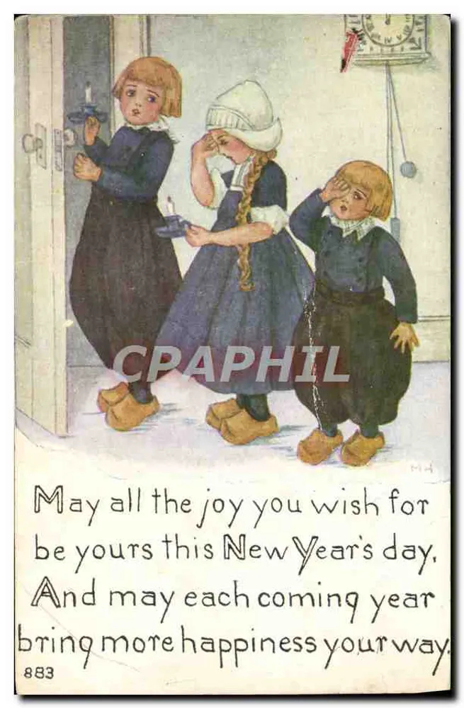 Kinder in Winterkleidung — Neujahr — A. Owen Co., Dansville, N.Y. - Vorderseite