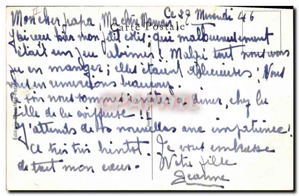 Kinder spielen — humorvolle Szene — Verlag und Nummer nicht sichtbar - Rückseite