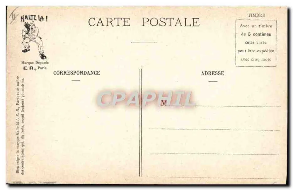 Militärszenen — Bei der Theorie — E.R., Paris, Registriertes Modell Nr. 14877 - Rückseite