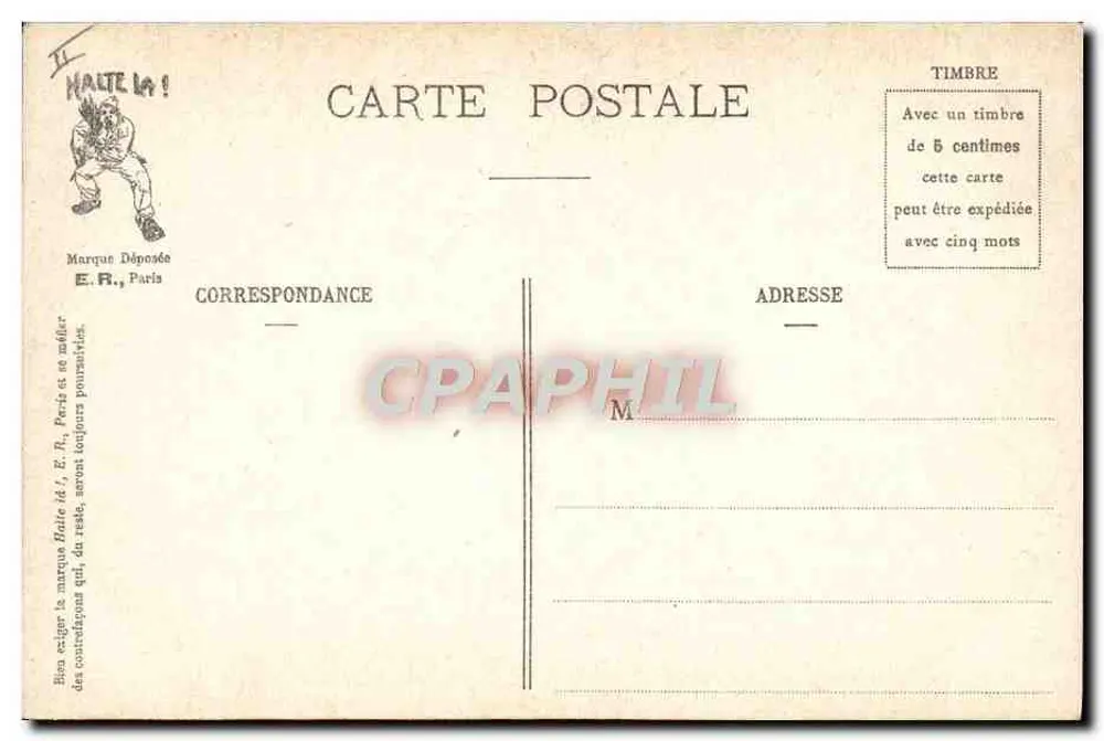 Militärszenen — Eine gute Scherze — E.R., Paris, Modell angemeldet Nr. 15351 - Rückseite