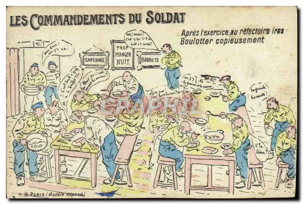 Die Soldatenbefehle — Nach der Übung, im Refektorium wirst du reichlich essen — E.R. Paris (Modell angemeldet) - Vorderseite