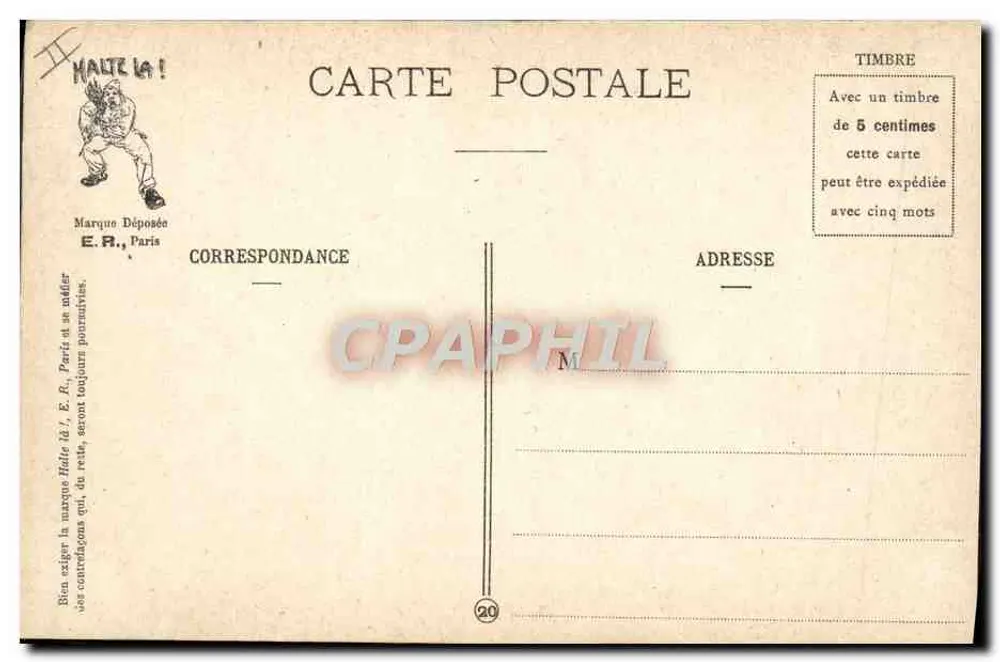 Militärszenen — Vor der Inspektion — E.R., Paris, Modell angemeldet N° 15354 - Rückseite
