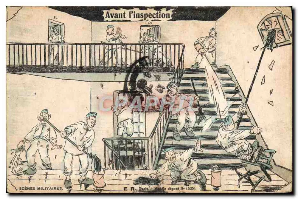 Militärszenen — Vor der Inspektion — E.R., Paris, Lagerhaus-Nr. 15351 - Vorderseite