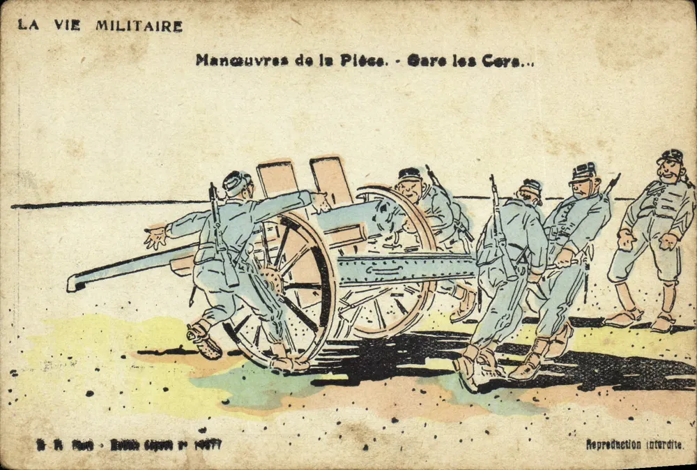 Kanonenmanöver — Bahnhof Les Cours... — LA VIE MILITAIRE — Éditions de la France, Serie 1907 - Vorderseite