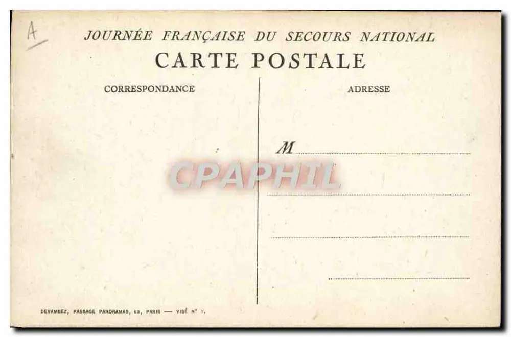 Mulher em luto segurando uma criança — 1913 — Devambez, Paris - Verso