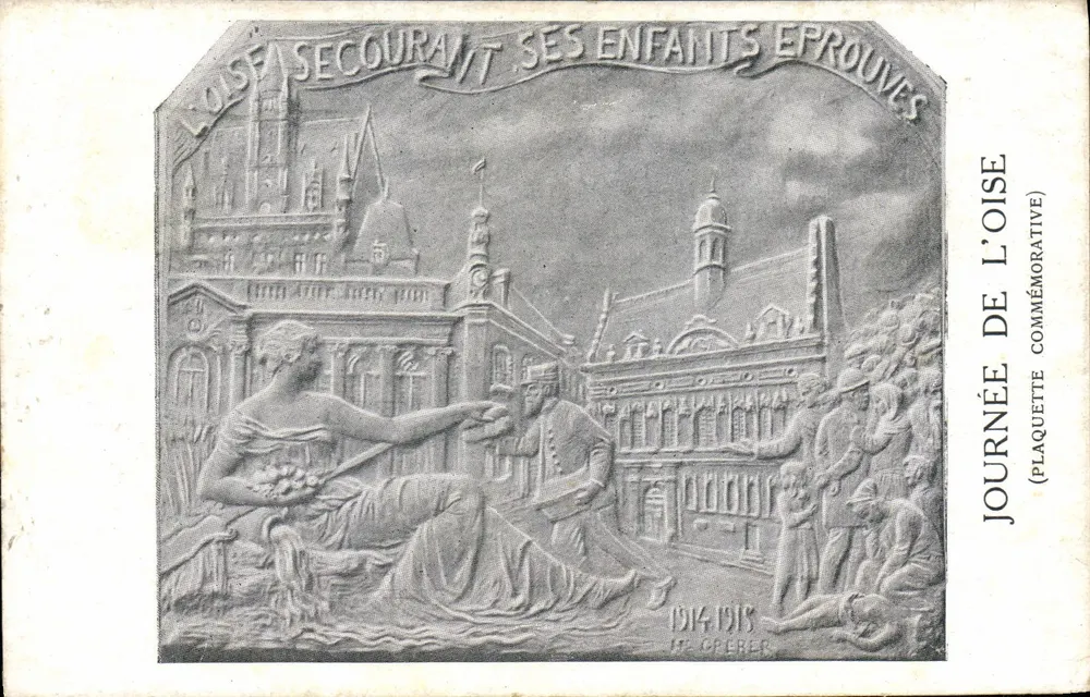 Der Oise, der seine erprobten Kinder unterstützt — Tag des Oise (Gedenkblatt) — 1914-1918 — M. Gréber - Vorderseite