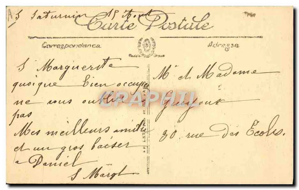 Types d'Auvergne — Auprès de leur Mère — LL. — n°34 - Rückseite