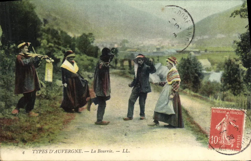 Tipos de Auvergne — A Bourrée — LL. - Frente