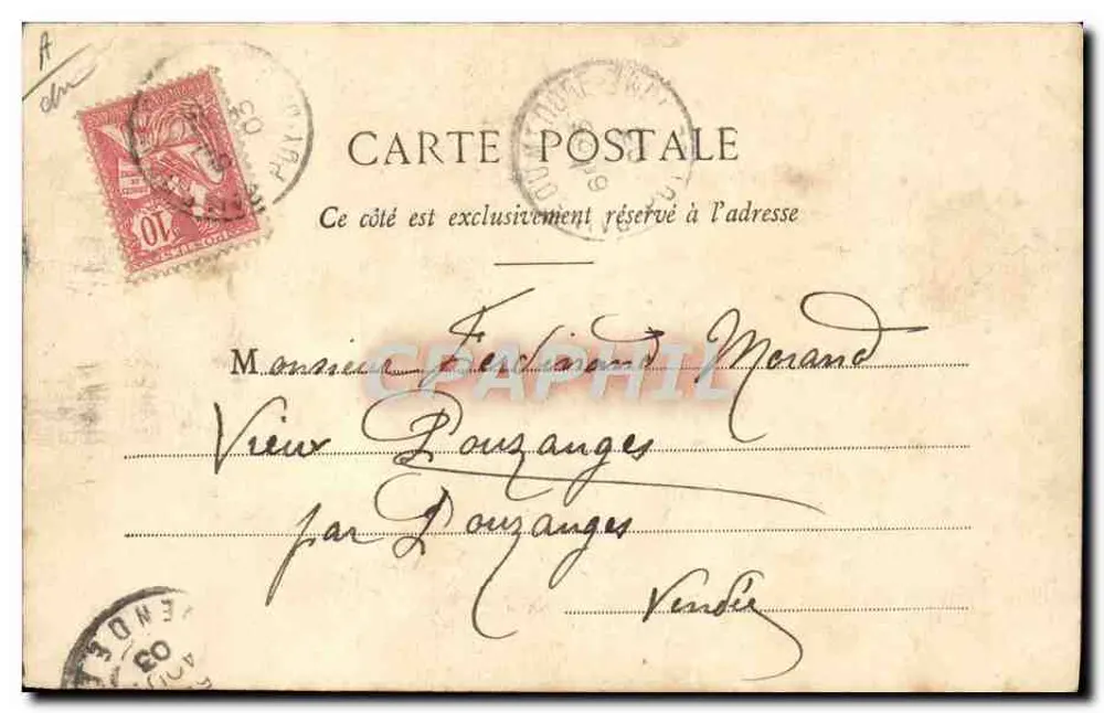 Oude Féeuse — Auvergne — Lit. Bougand, 24 rue de l'Église, Clermont-Ferrand - Achterkant