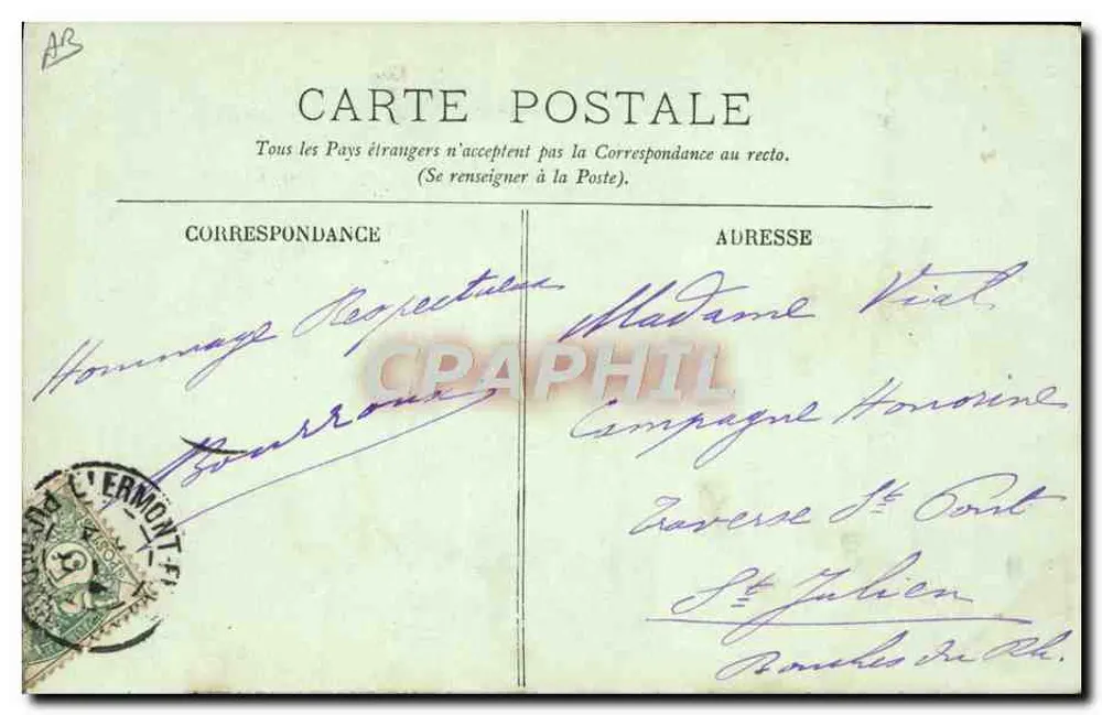 Ländliche Frau — Typen der Auvergne — LL. - Rückseite