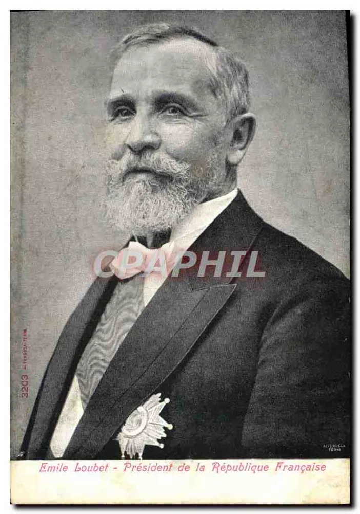 Émile Loubet - Präsident der Französischen Republik — Phototypie — Albédo CCA Terni n°3203 - Vorderseite
