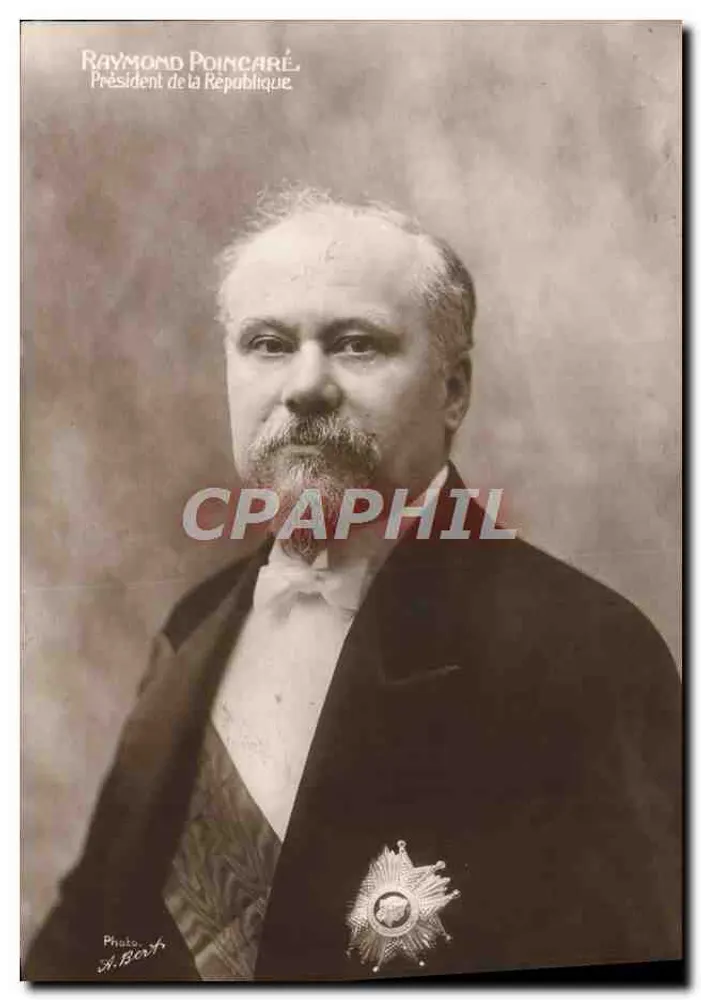 Raymond Poincaré — Präsident der Republik — Photo A. Bert - Vorderseite