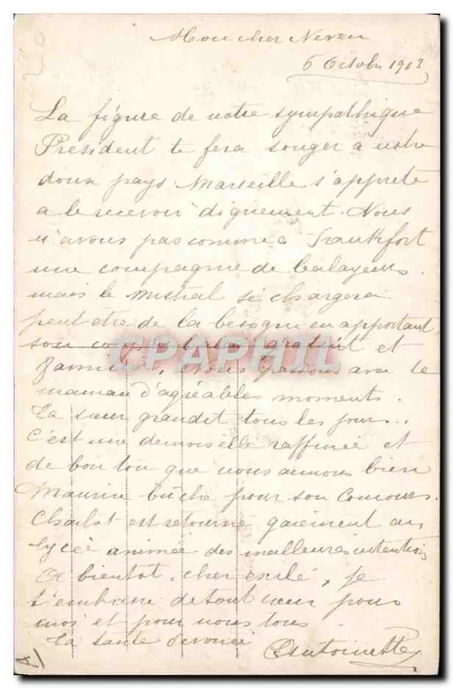 Raymond Poincaré — Präsident der Republik — Foto Sh. Béth - Rückseite