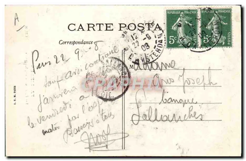 Estátua de P. E. Gairsaud — Escultor — CH.M. - Verso